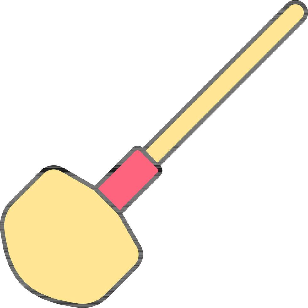 Isolated Shovel Icon In Yellow And Red Color. vector