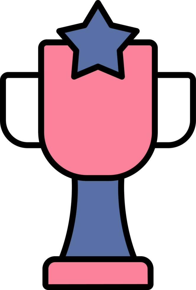 Trophy Icon In Blue And Pink Color. vector