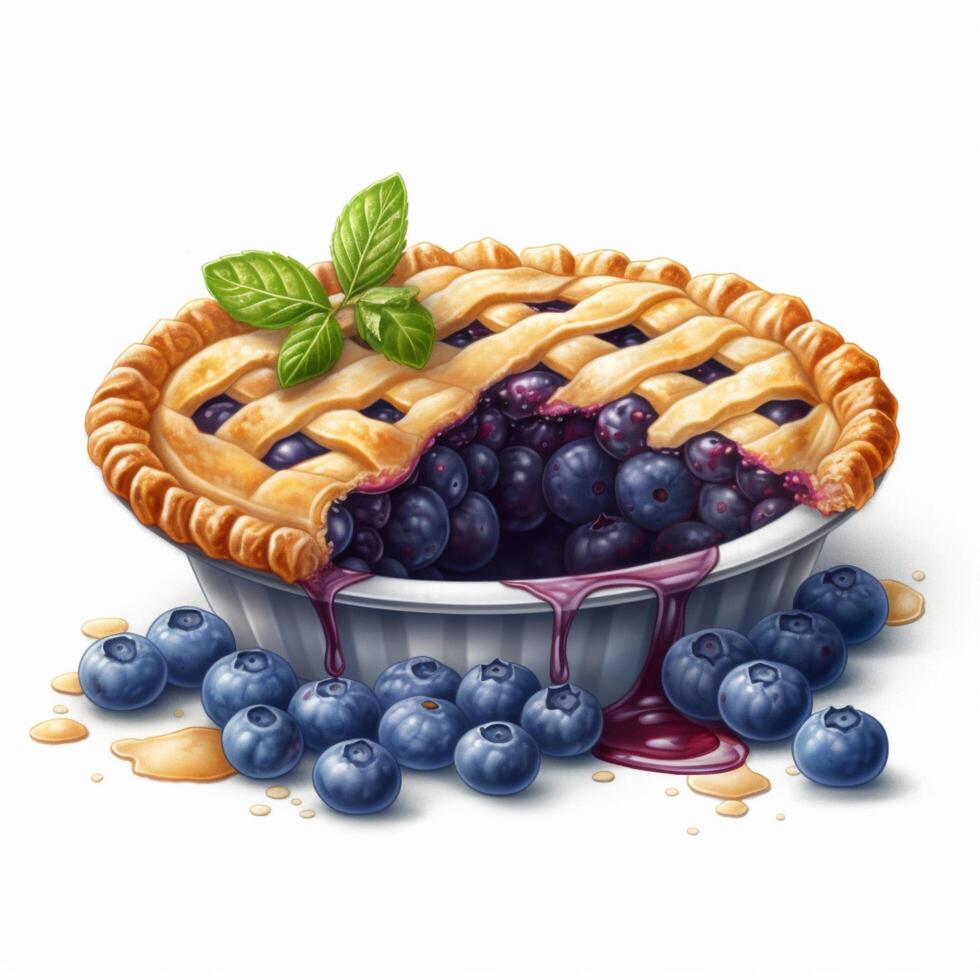 Blueberry pie illustration photo