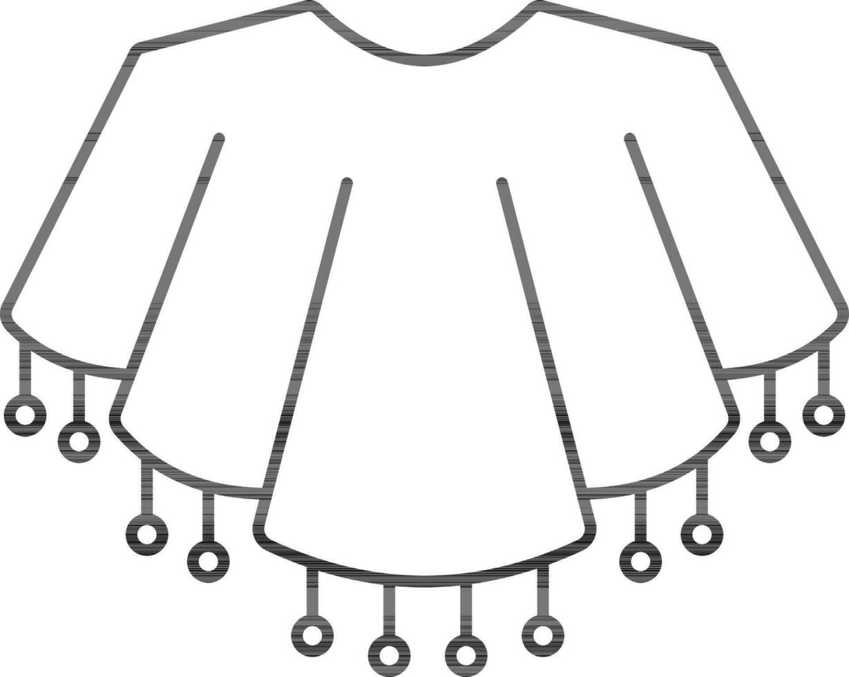 Illustration Of Pocho Wear Icon In Line Art. vector