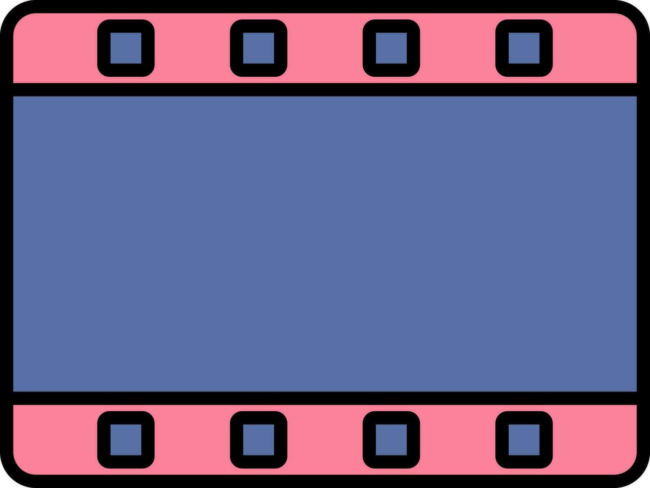 Film Strip Icon In Blue And Pink Color. vector