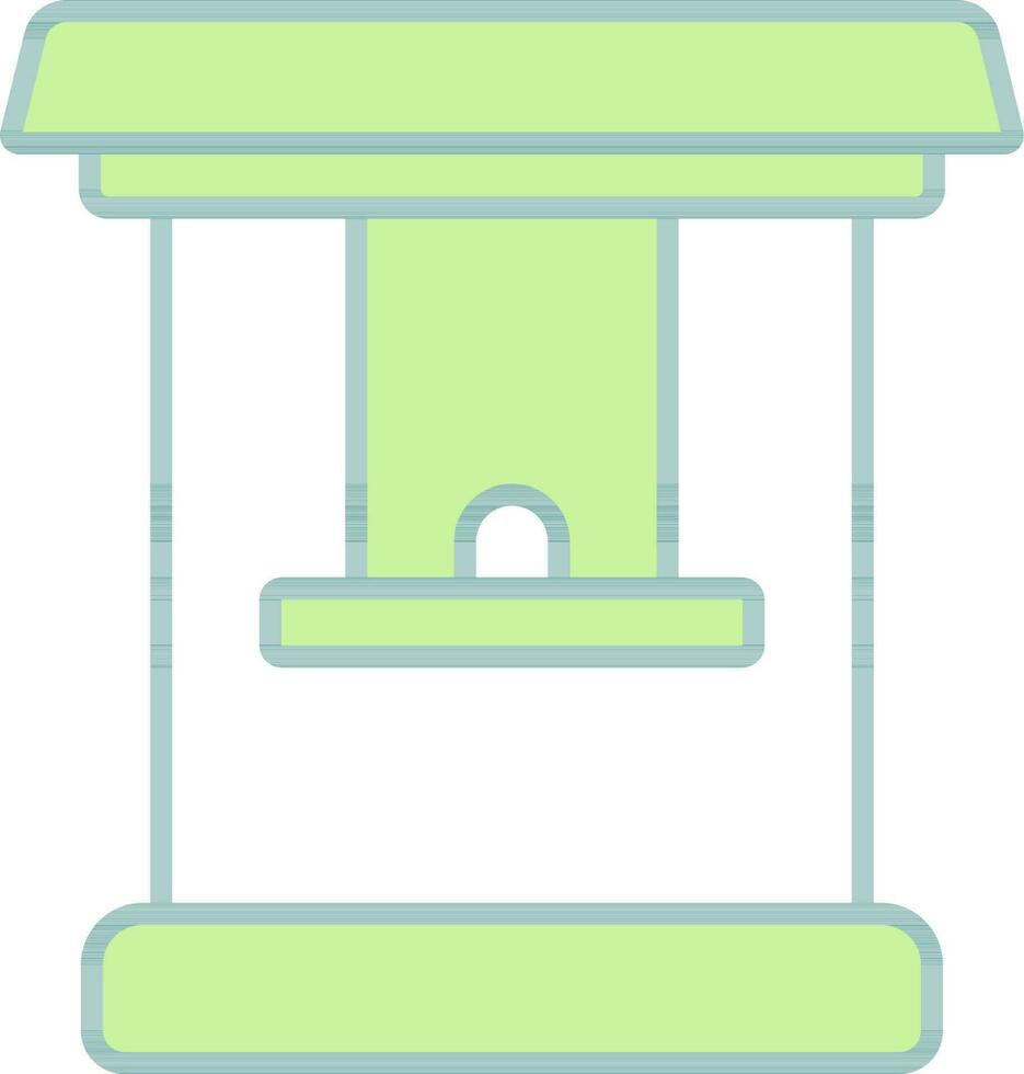 Ticket Booth Icon In Green And White Color. vector