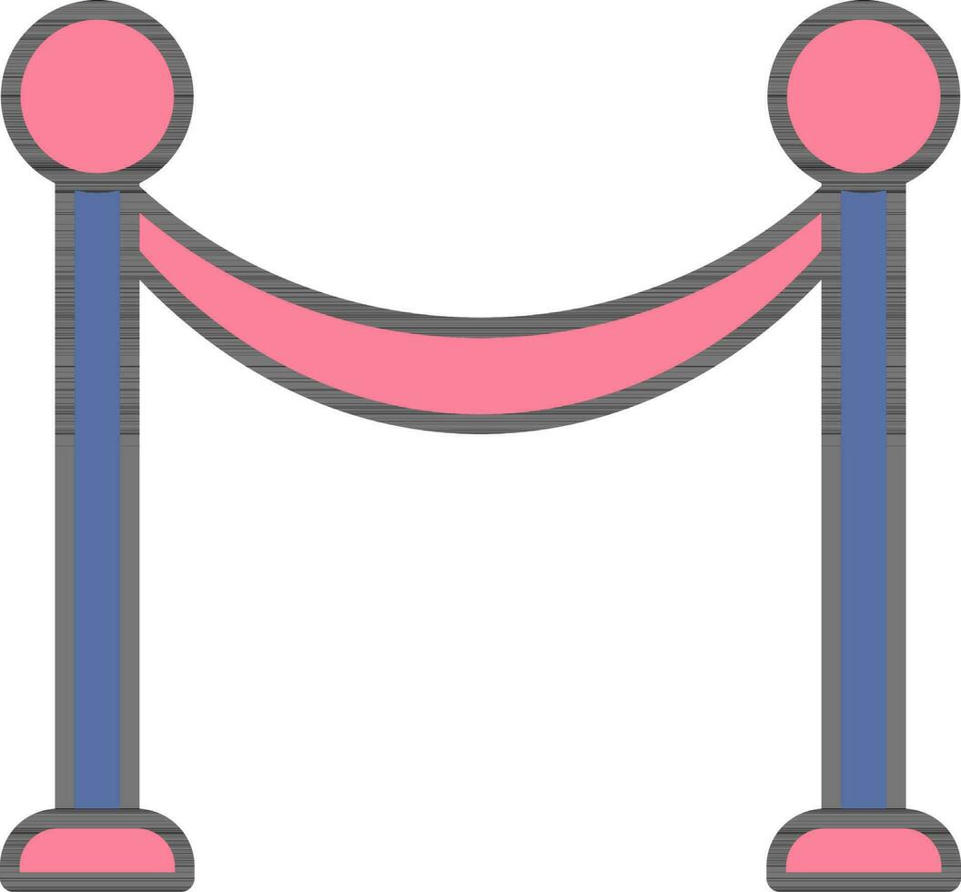 Ceremony Barrier Icon In Blue And Pink Color. vector