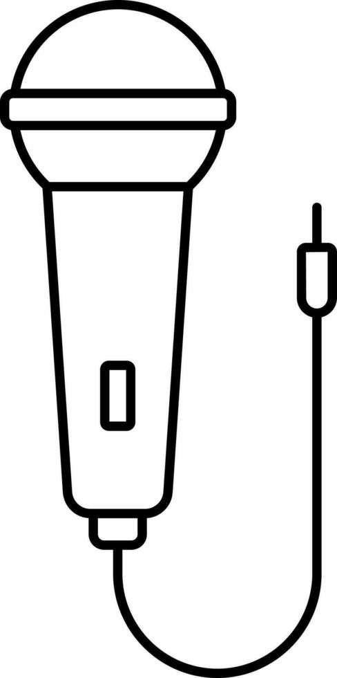 Microphone Icon In Black Line Art. vector