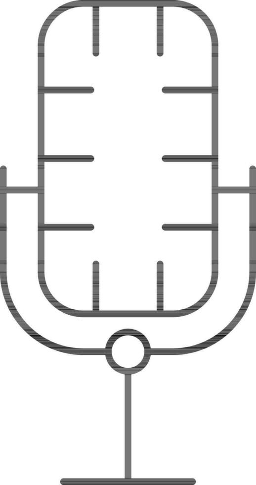 Microphone Icon In Black Line Art. vector