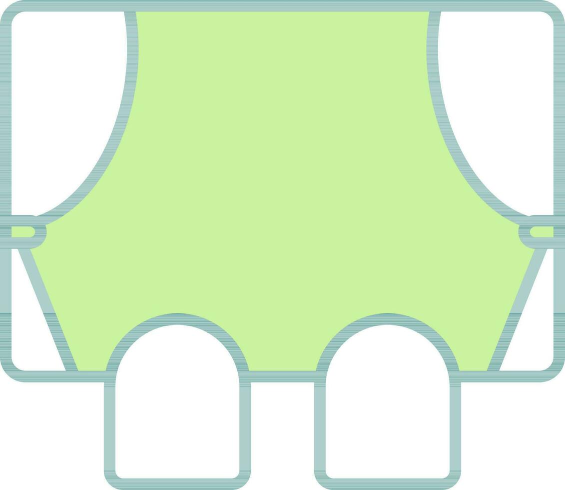 Theater Stage Icon In Green And White Color. vector