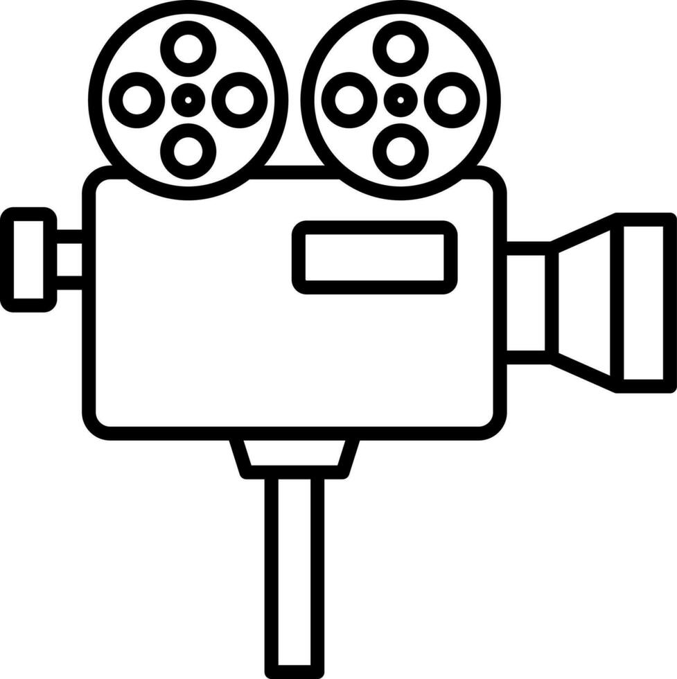 Video Camera Icon In Thin Line Art. vector