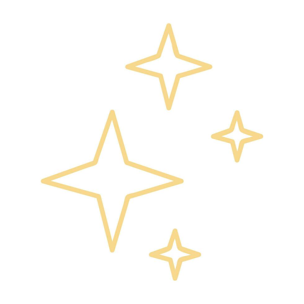 Sparkling Effect Illustration. Yellow, gold, orange sparkles symbols vector. Sparkle Icon. Bright firework, decoration twinkle, shiny flash. Glowing light effect stars and bursts collection. vector
