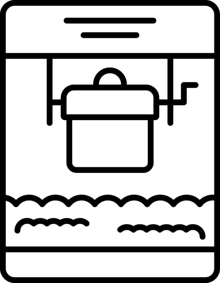 Popcorn Machine Icon In Black Line Art. vector