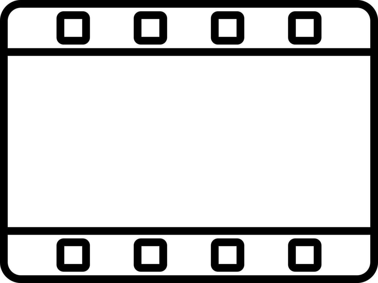 Film Strip Icon In Black Line Art. vector