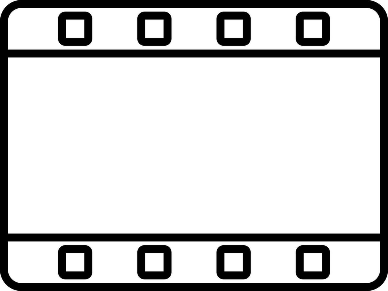 Film Strip Icon In Black Line Art. vector