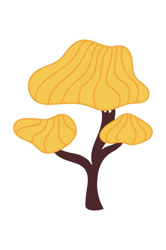 dibujos animados árbol aislado en un blanco antecedentes. sencillo moderno estilo. linda verde plantas, bosque, vector plano ilustración. verano, primavera arboles