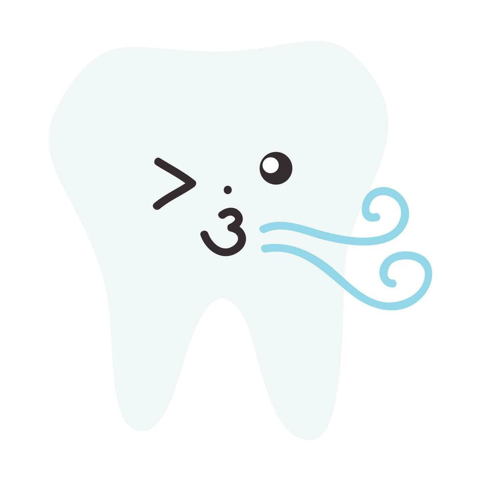 Teeth cartoon character illustration. Cartoon dental character. Cute dentist mascot. Oral health and dental inspection teeth. Medical dentist tool element. vector
