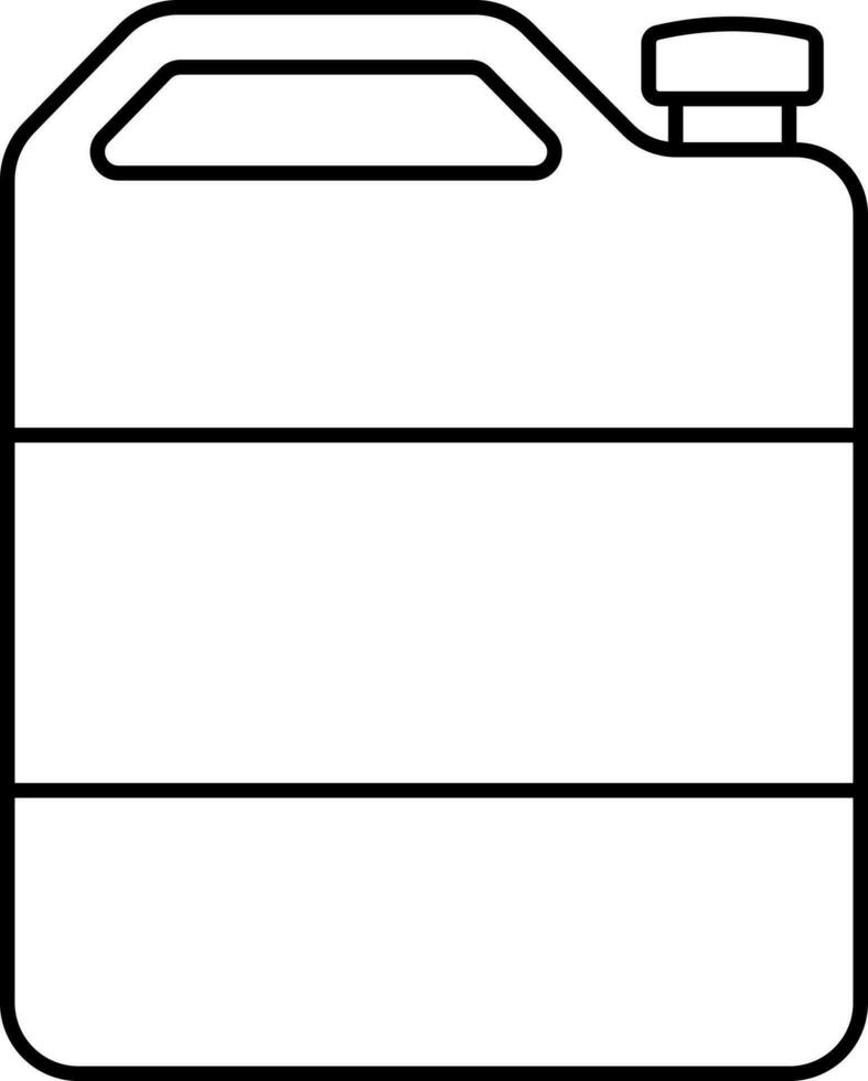 Isolated Jerrycan Icon In Black Outline. vector