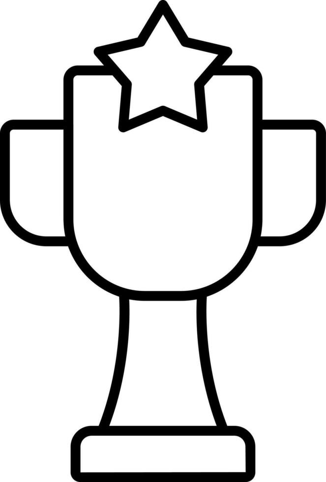 Trophy Icon In Black Line Art. vector