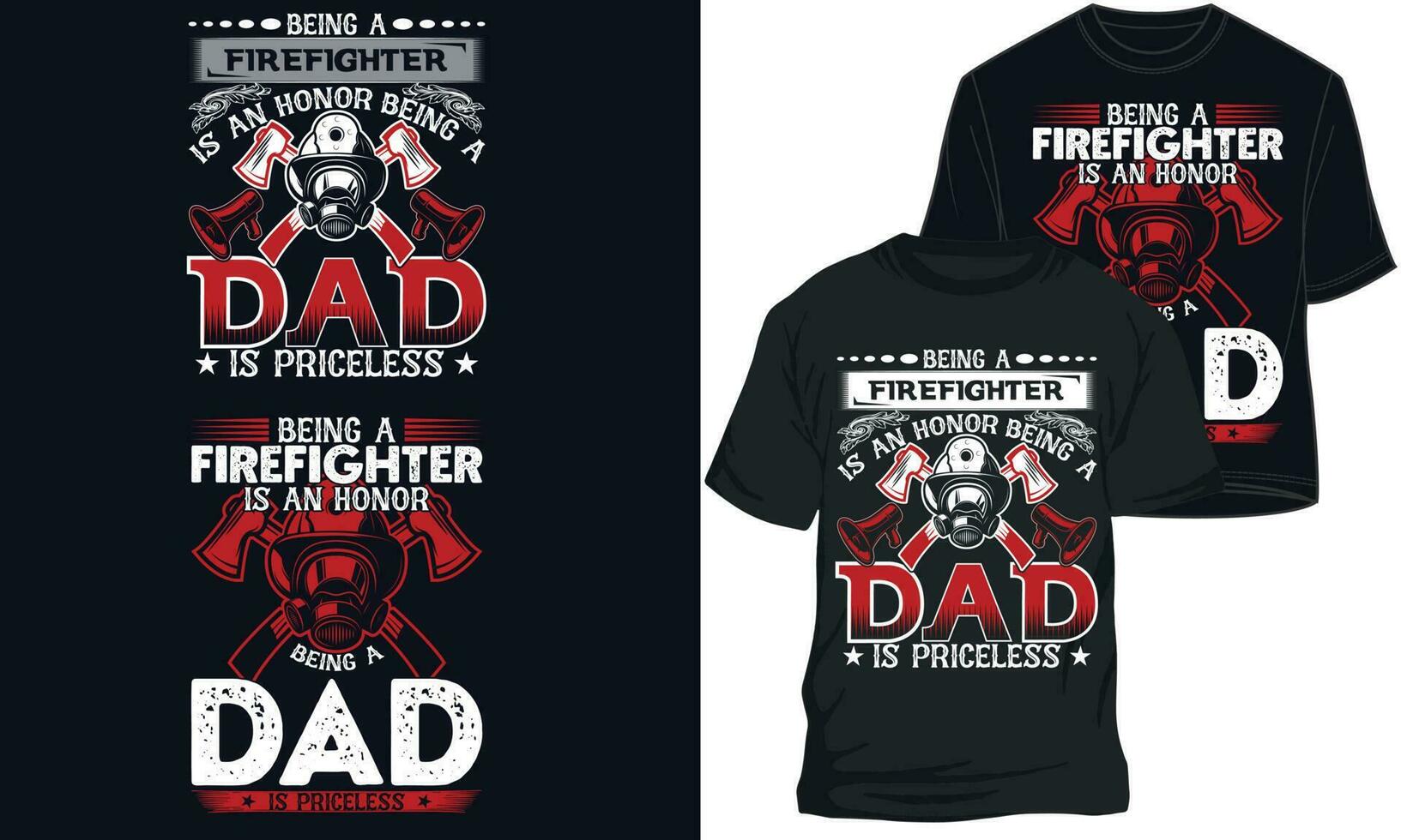 siendo un bombero es un honor siendo un papá es no tiene precio. bombero t camisa diseño vector