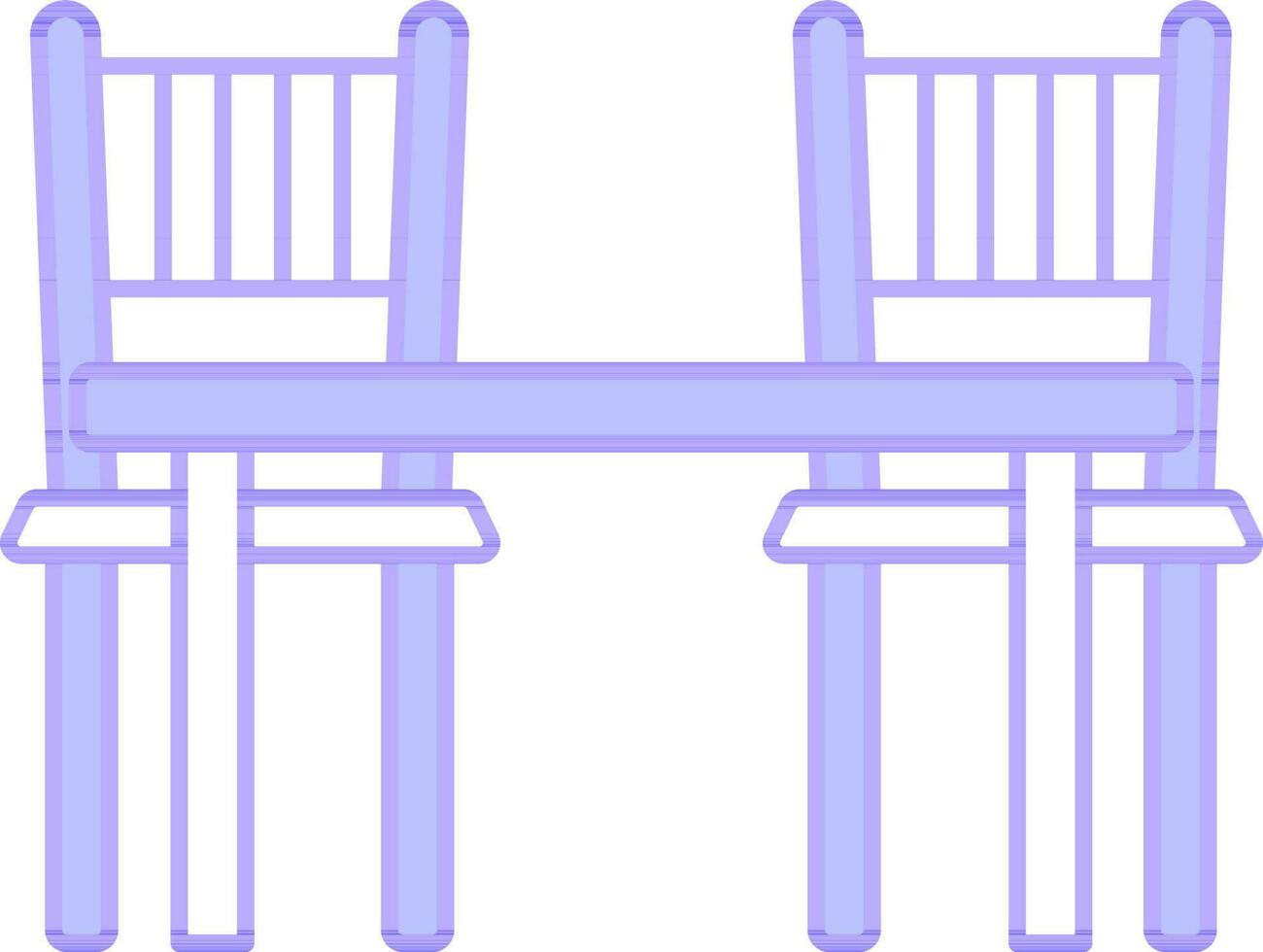 Table With Chairs Icon In Blue And White Color. vector