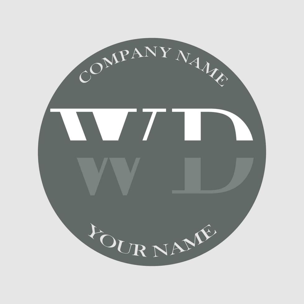 initial WD logo letter monogram luxury hand drawn vector