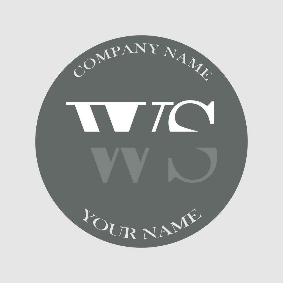 initial WS logo letter monogram luxury hand drawn vector