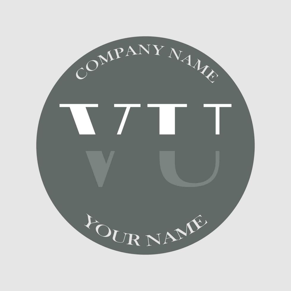 initial VU logo letter monogram luxury hand drawn vector