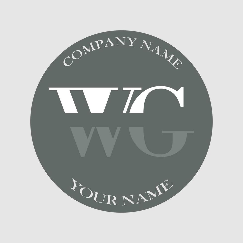 inicial wg logo letra monograma lujo mano dibujado vector