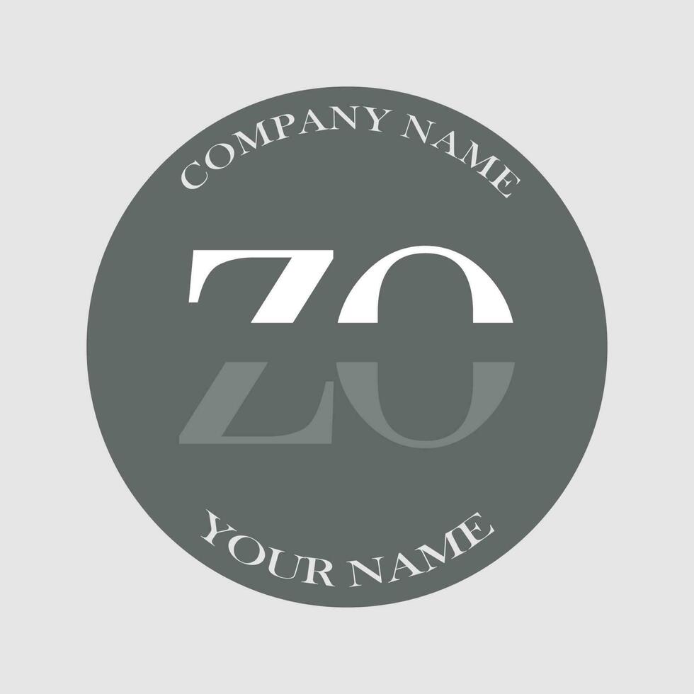 initial ZO logo letter monogram luxury hand drawn vector