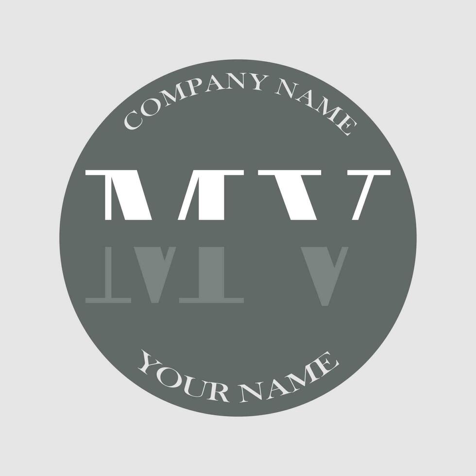 initial MV logo letter monogram luxury hand drawn vector