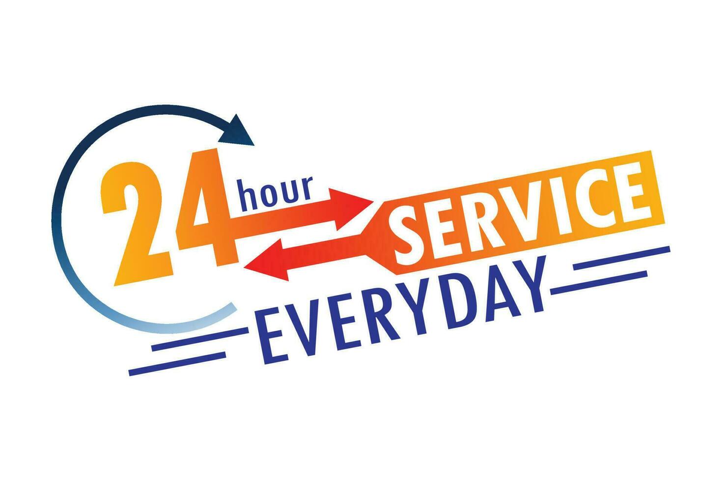 24 hour service everyday vector