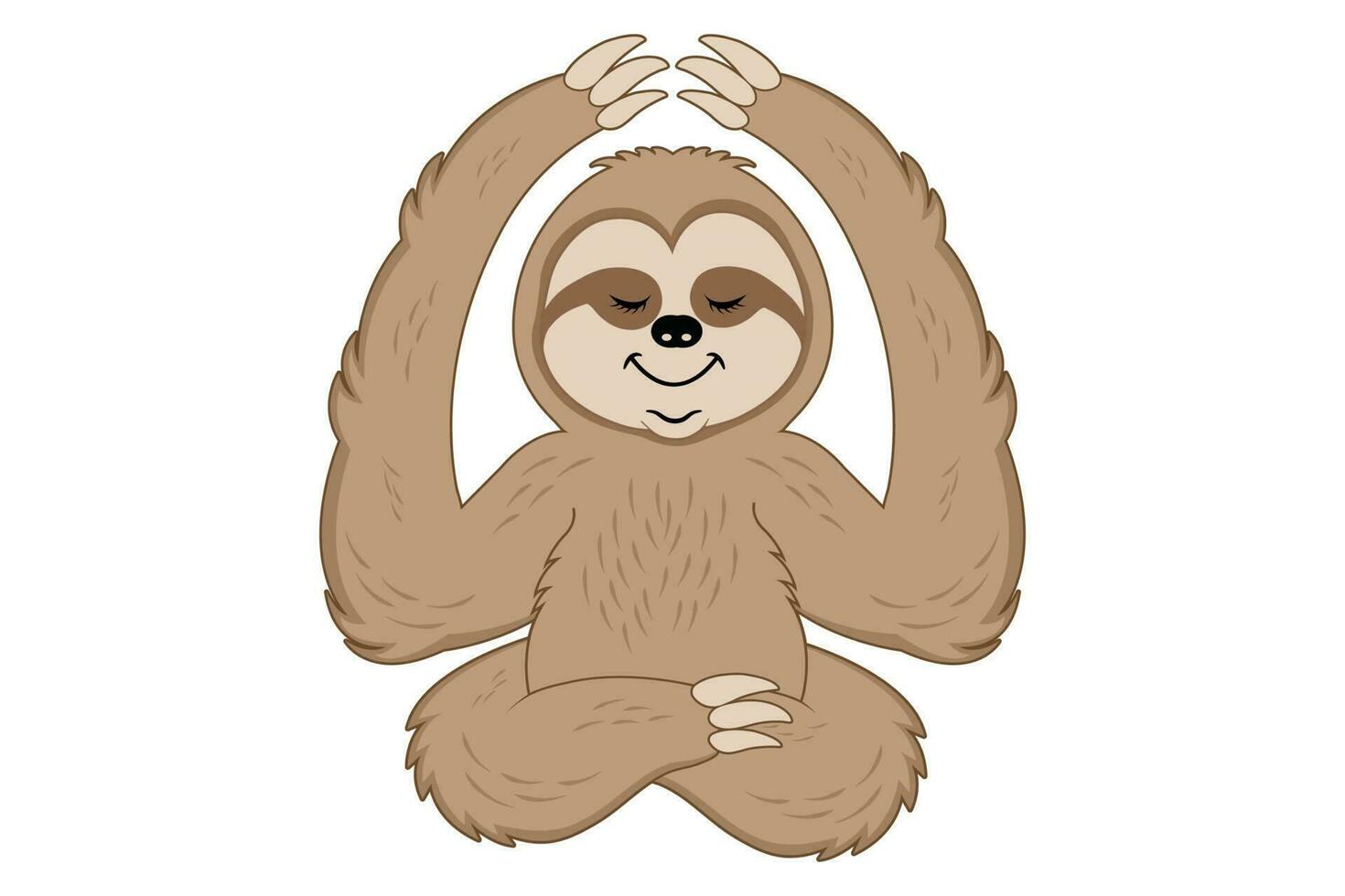 Sloth on meditation format vector