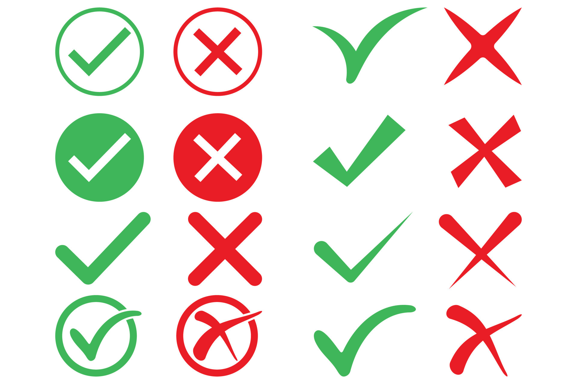 Yes or No Marking symbol vector 24467972 Vector Art at Vecteezy