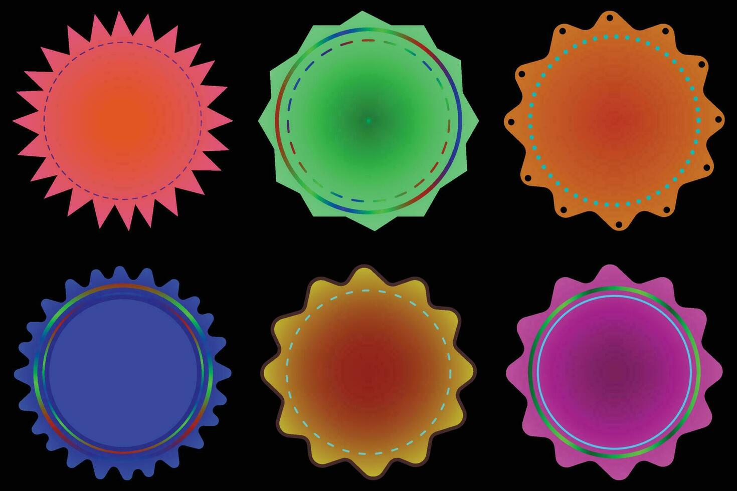 Different starburst badges vector
