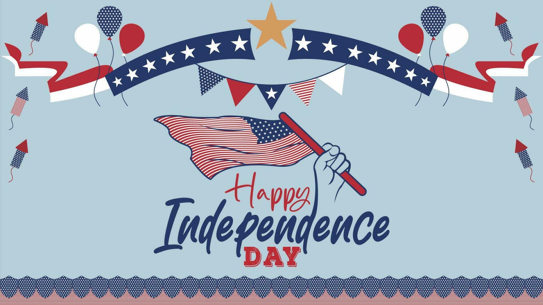 happy independence day 4th of july american background vector