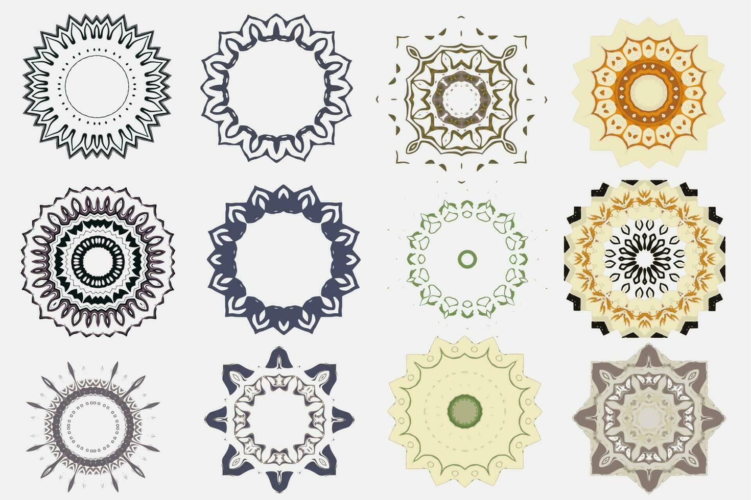 mandalas Clásico decorativo elementos. oriental patrón, vector ilustración. islam, Arábica, indio, turco, Pakistán, chino, otomano motivos