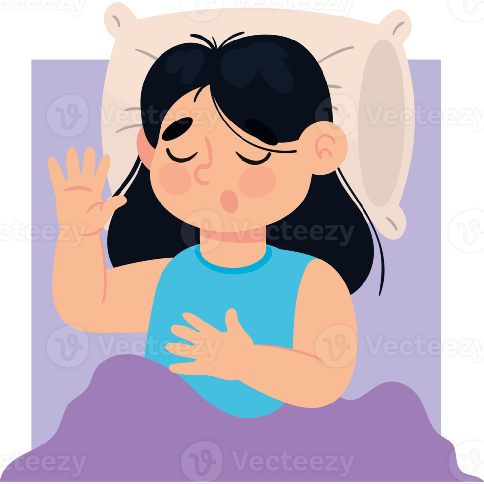 girl is lying in the bed png