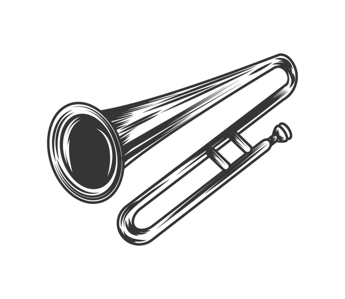 trombone jazz musical instrument vector