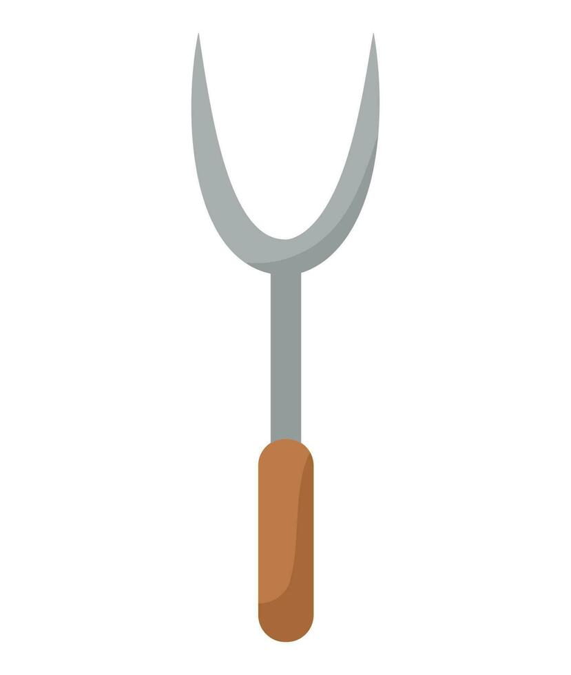 Metallic kitchen fork vector