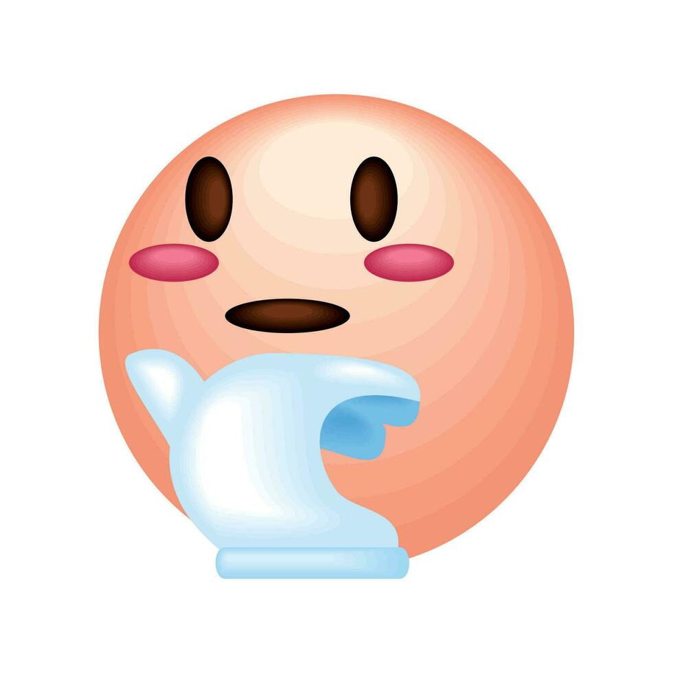 thinking emoji social media icon vector