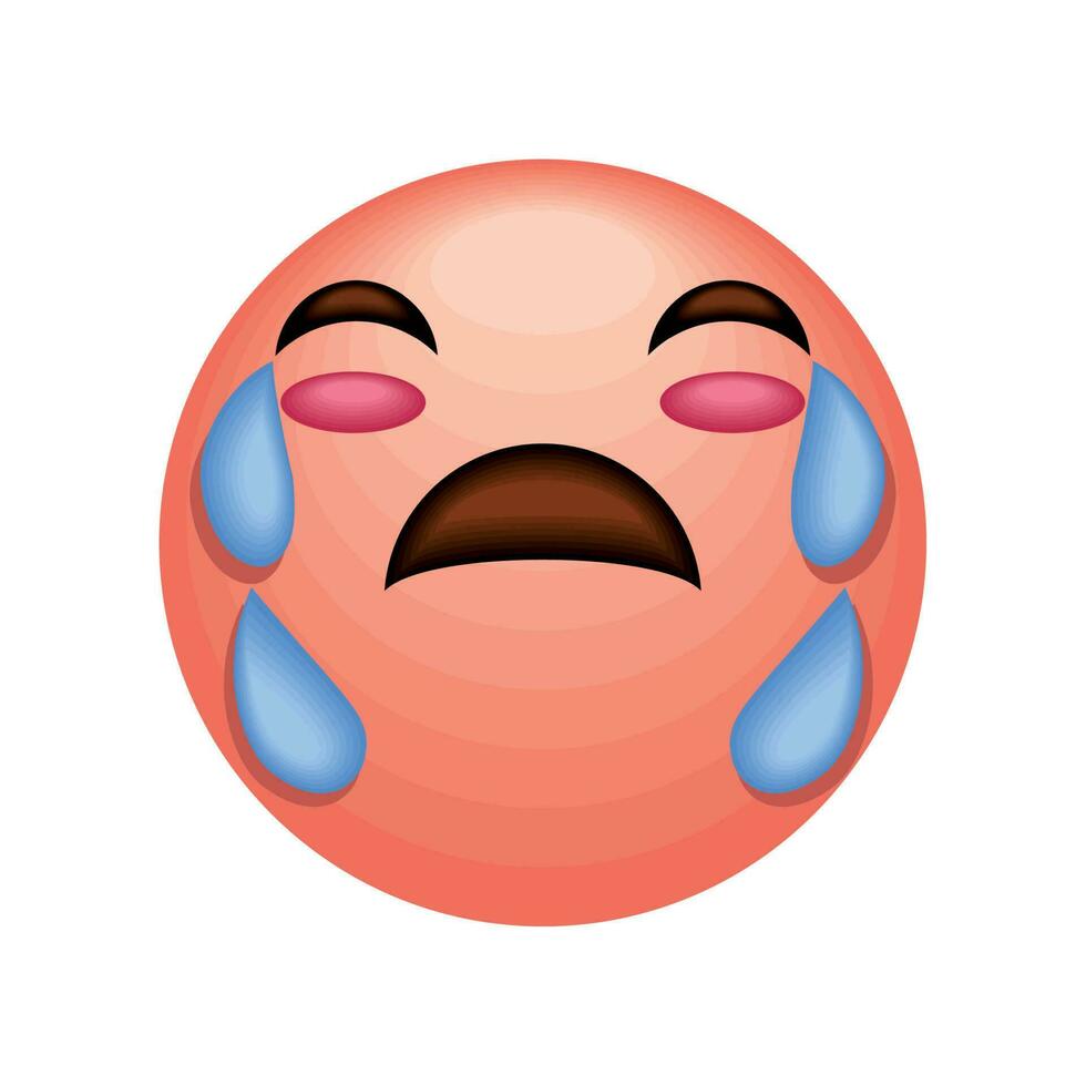 crying emoji social media icon vector