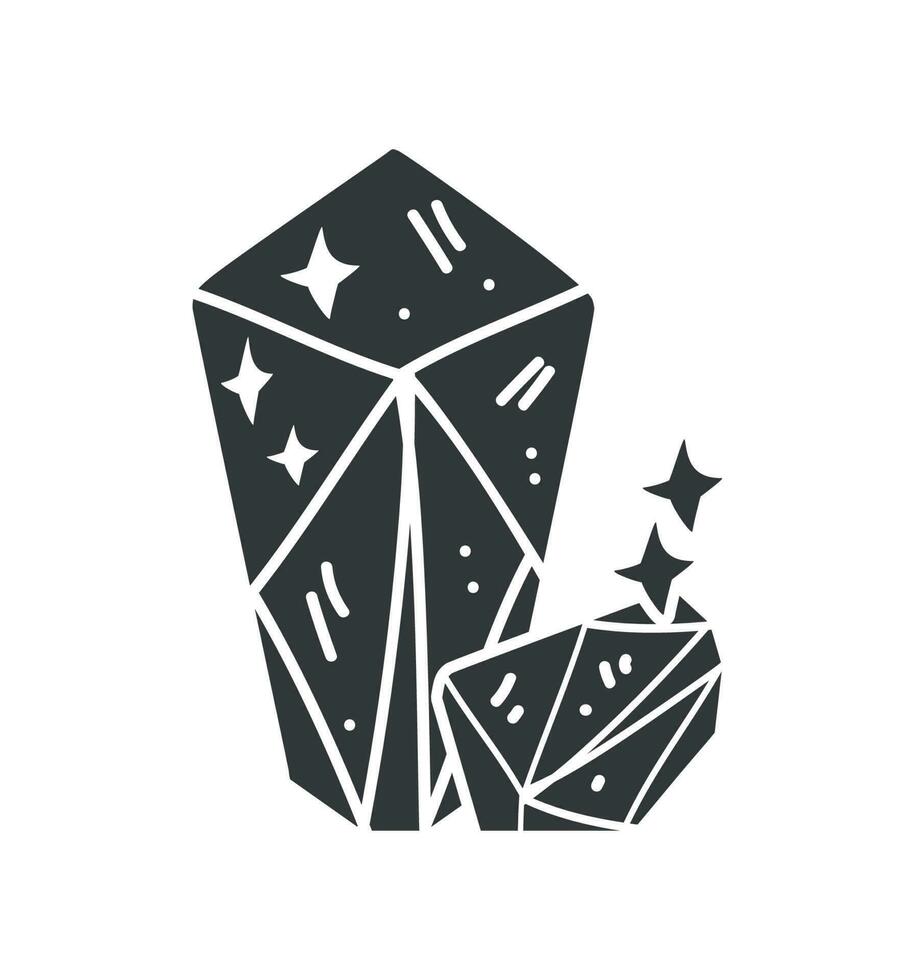 crystals esoteric colorless icon isolated vector