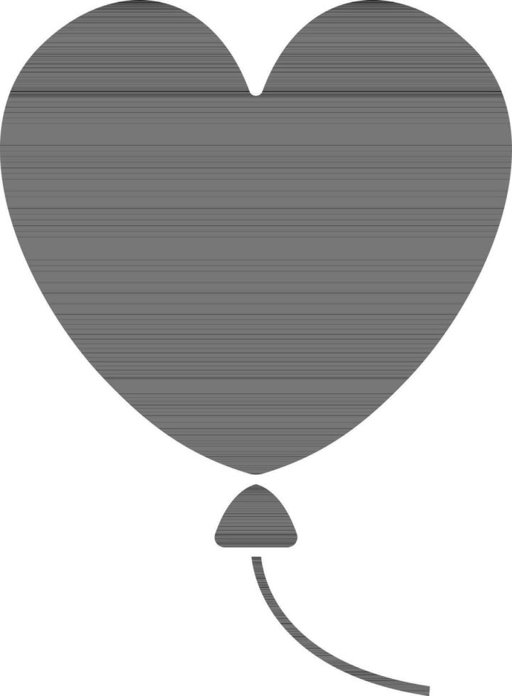 Heart Shaped Balloon Icon In Glyph Style. vector