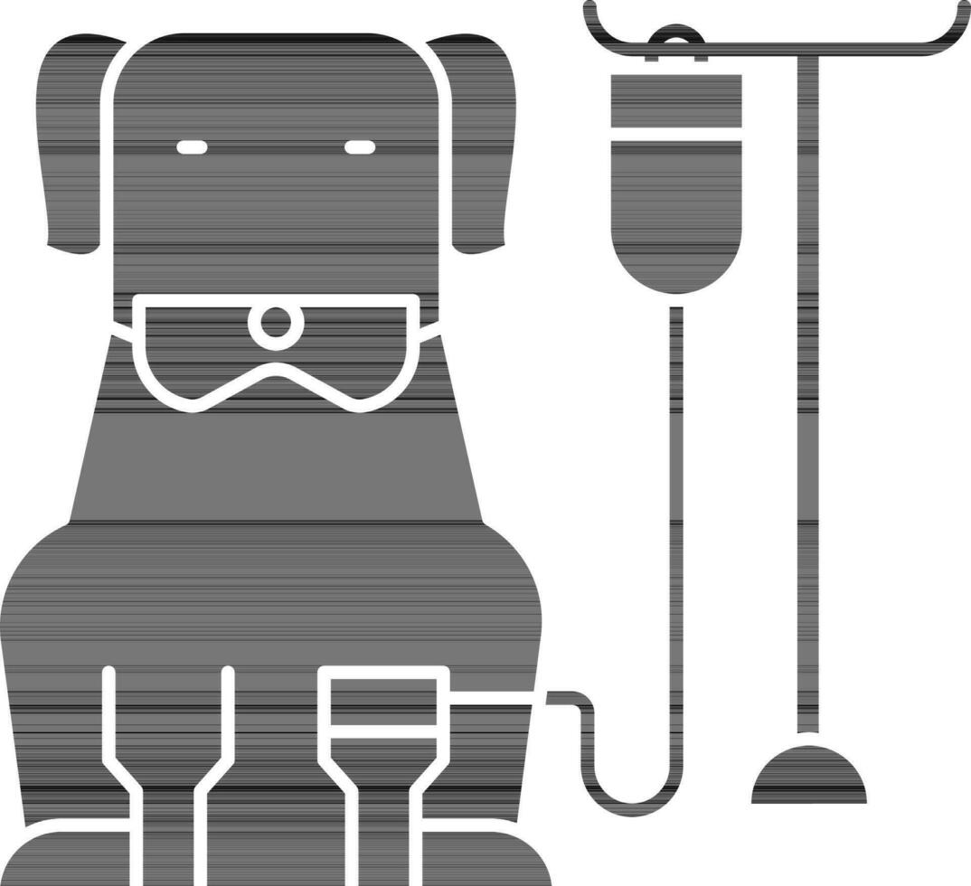 Dog Intravenous Therapy Icon in Glyph Style. vector