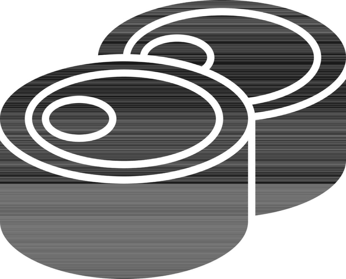 Sushi Icon In black and white Color. vector