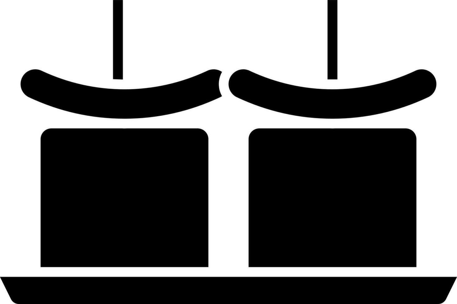 Paneer Tikka Icon In Glyph Style. vector