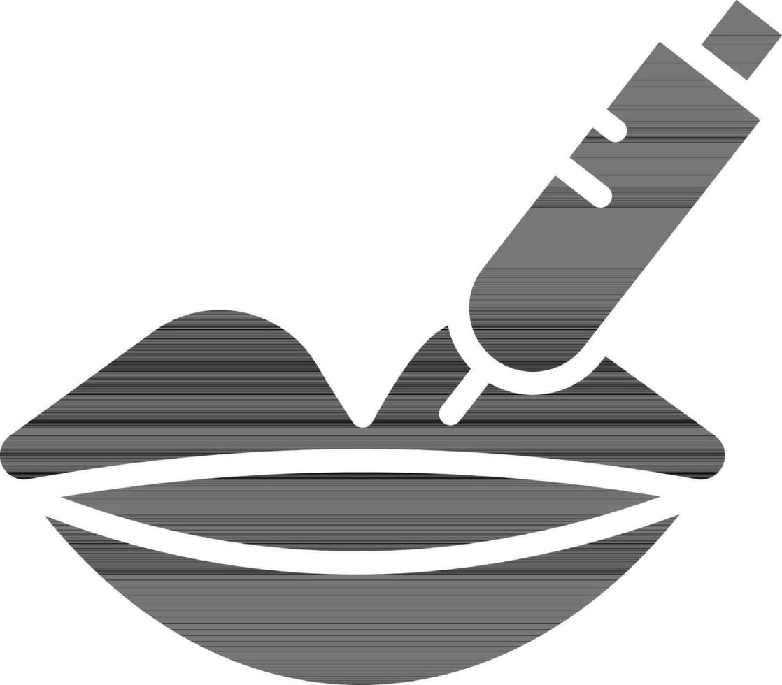 black and white Lip Botox Icon Or Symbol. vector