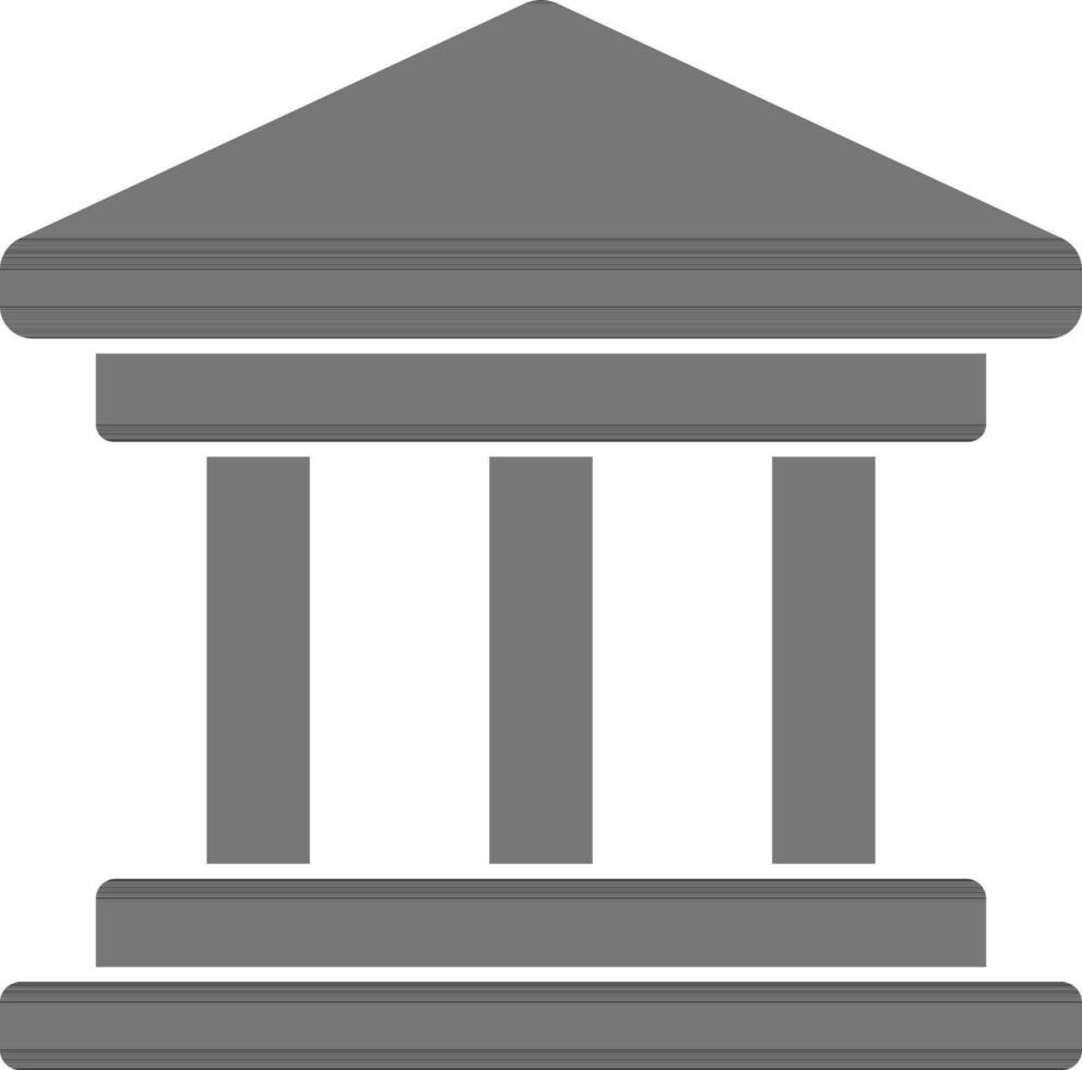 Bank Icon In black and white Color.. vector