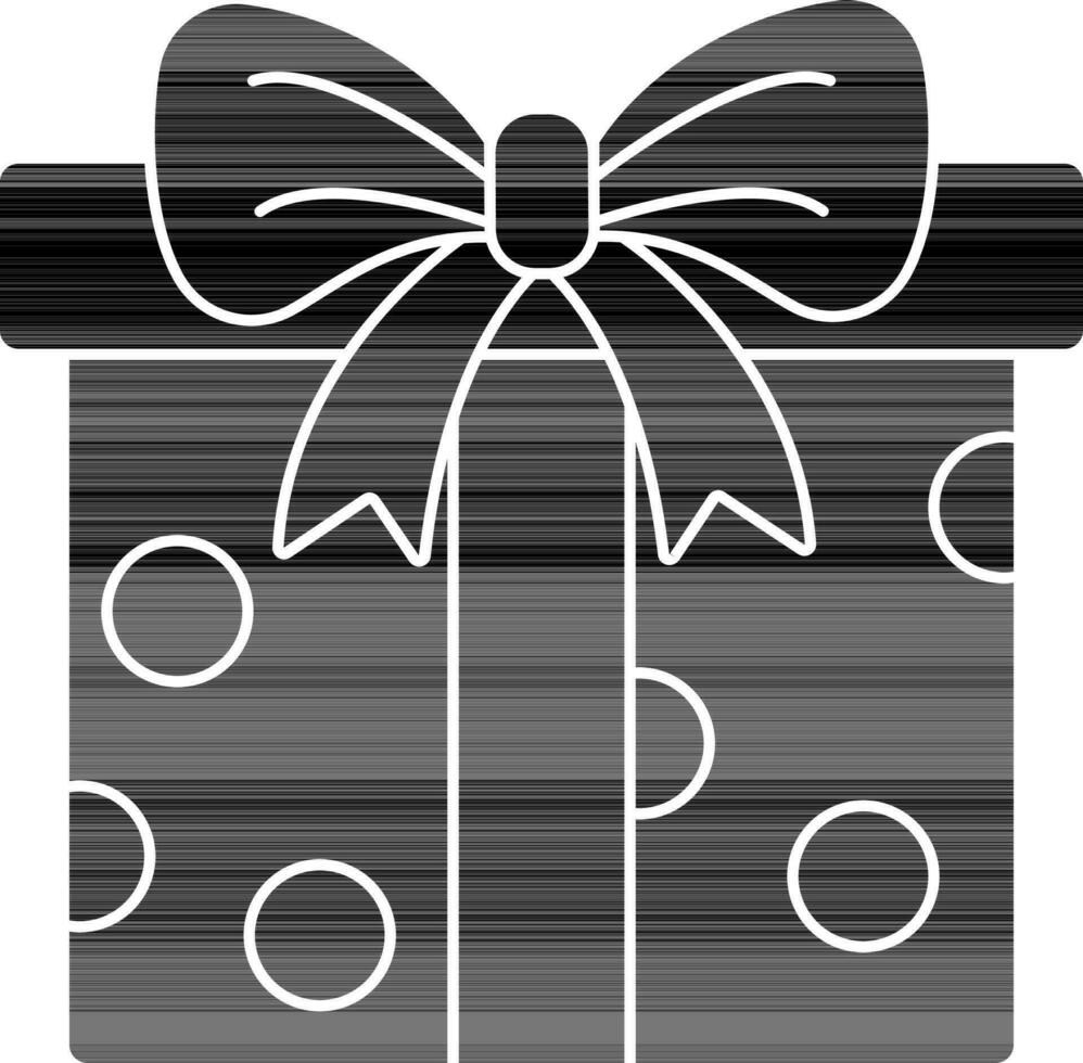 Gift Box Icon In black and white Color. vector