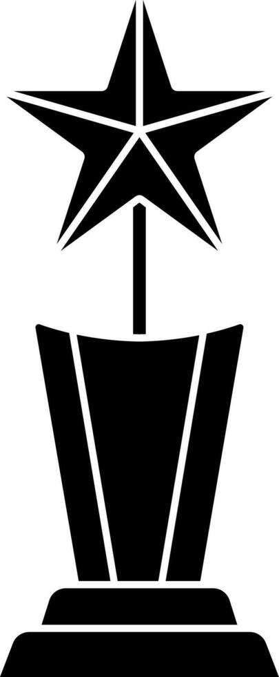 estrella trofeo icono en negro y blanco color. vector