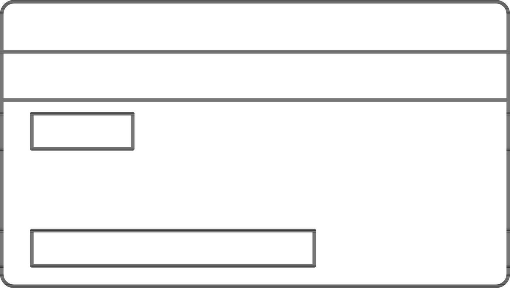 Payment Card Icon In Black Line Art. vector