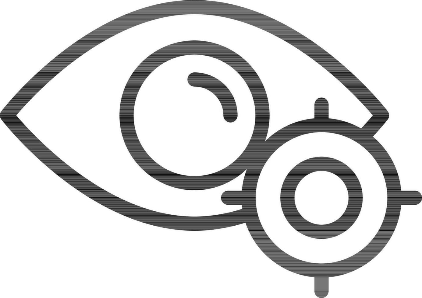 Eye Focus Or Target Icon In Black Line Art. vector