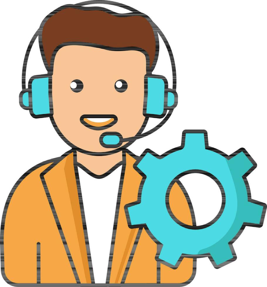 IT Support Colorful Icon In Flat Style. vector